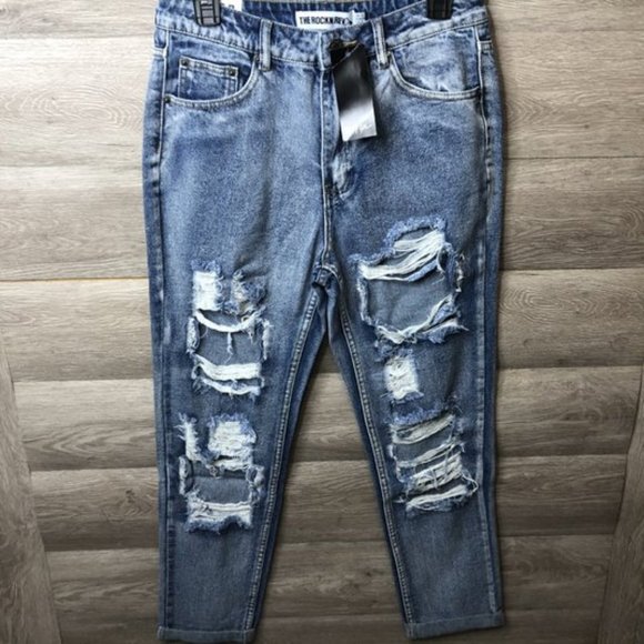 The Rockn Rev Nasty Gal Size 6 Light Blue Mom Jean - Picture 3 of 9